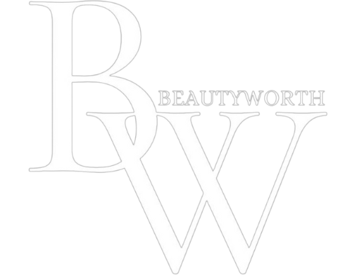 Beautyworth logo wit